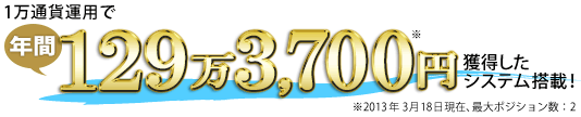 年間129万3,700円を獲得したシステムを搭載！